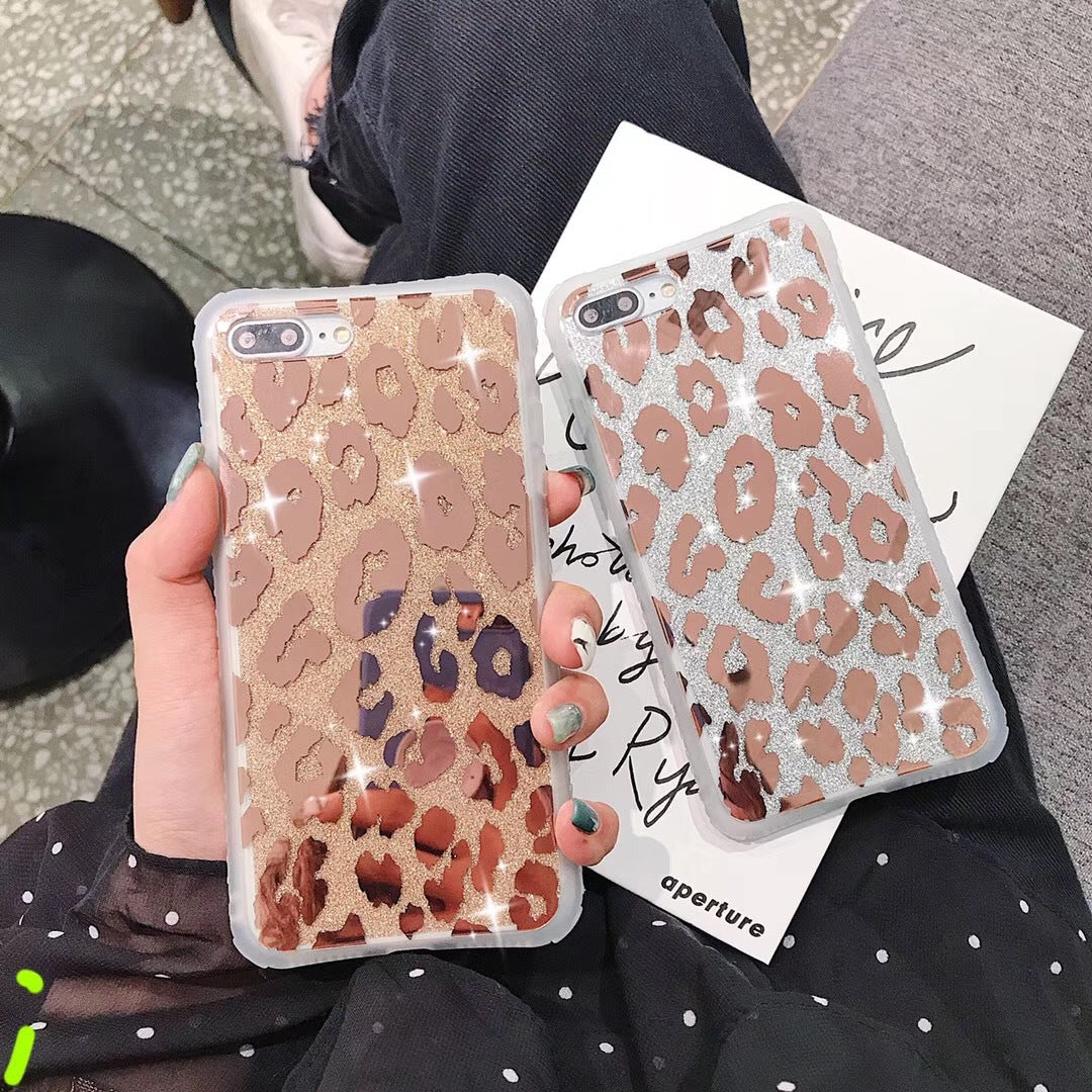 Electroplating Leopard Print Phone Case