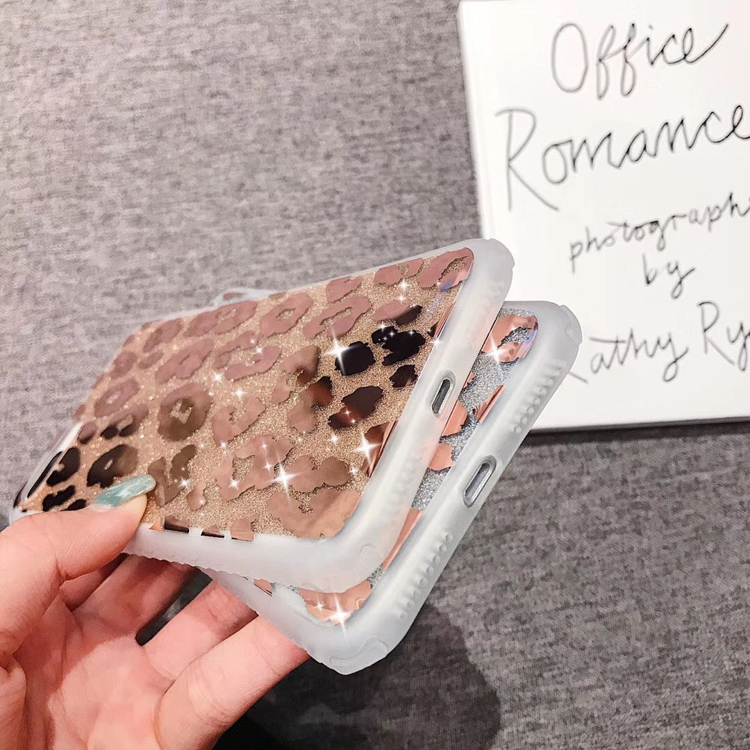 Electroplating Leopard Print Phone Case
