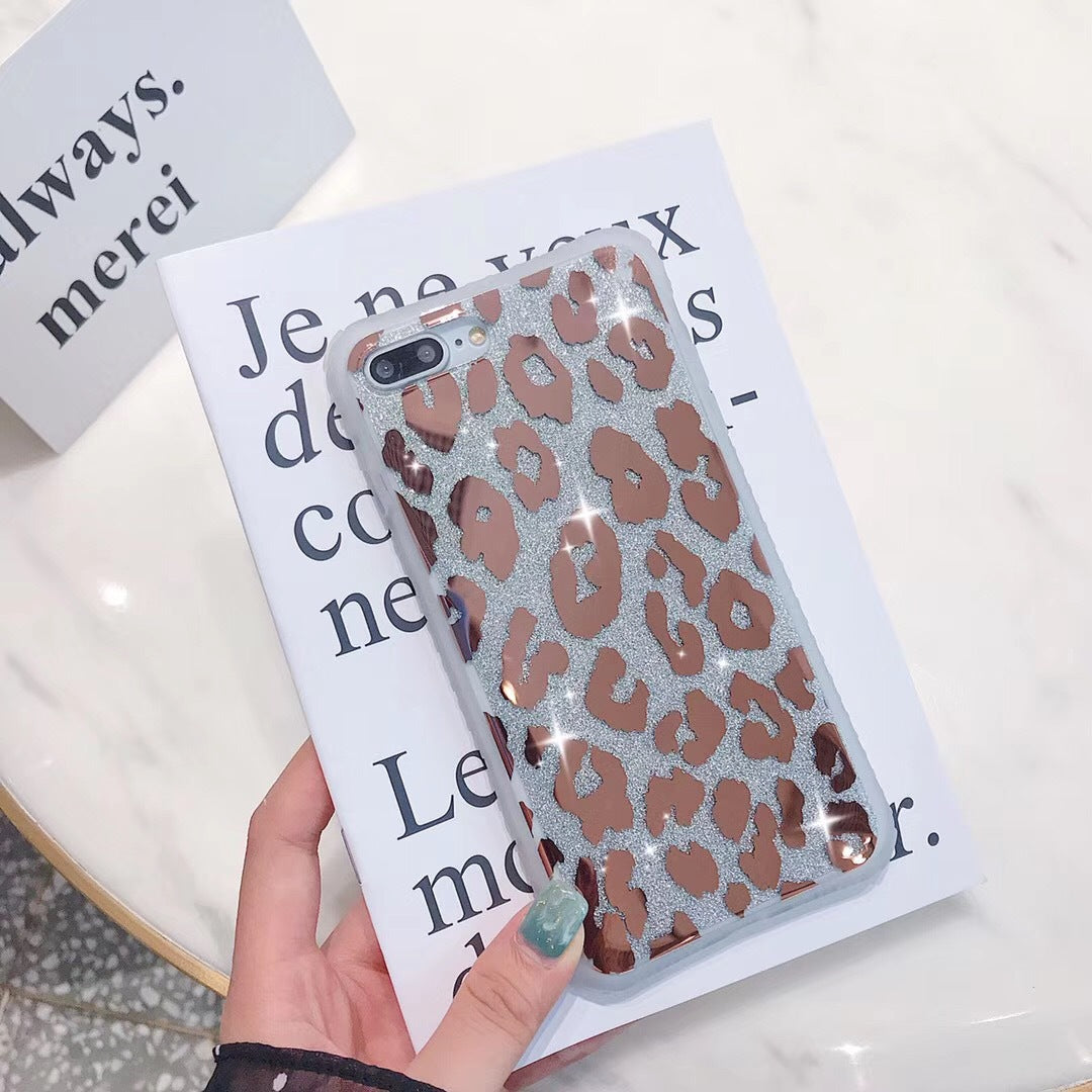 Electroplating Leopard Print Phone Case