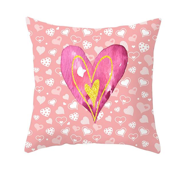 Black White Heart Cushion Cover Arrow I Love You Letters Happy Valentine Pillow Covers Gifts for Couples Valentine's Decoration