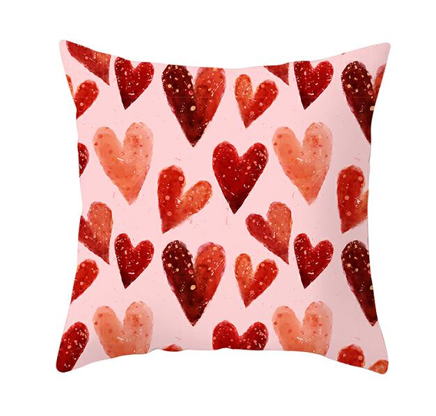 Black White Heart Cushion Cover Arrow I Love You Letters Happy Valentine Pillow Covers Gifts for Couples Valentine's Decoration