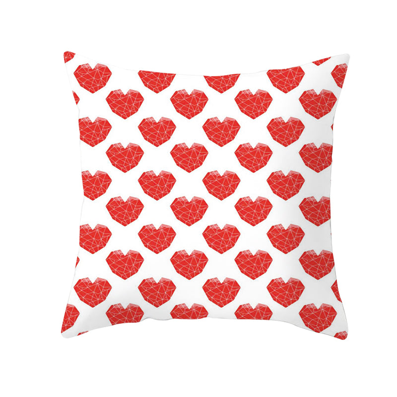 Black White Heart Cushion Cover Arrow I Love You Letters Happy Valentine Pillow Covers Gifts for Couples Valentine's Decoration