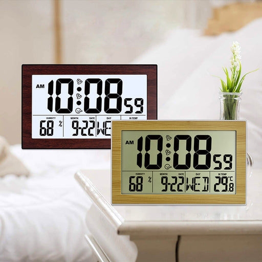 Large Screen Creative Digital Wall Clock Home Electronic Wall Clock Student With Electronic Alarm Clock Perpetual Calendar Desk Clock