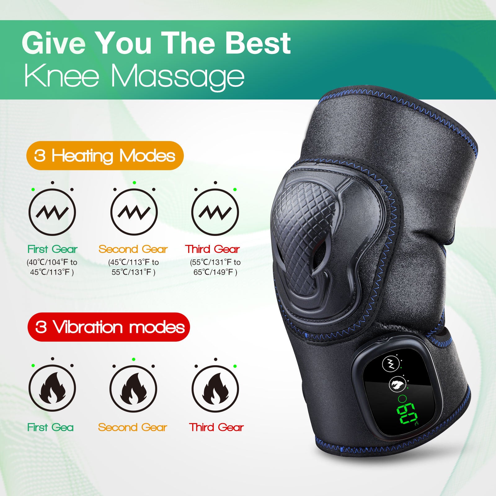 New Controller Version Electric Heating Knee Pad For Middle-aged And Elderly Old Cold Leg Massage Hot Compress Knee Protective Gear