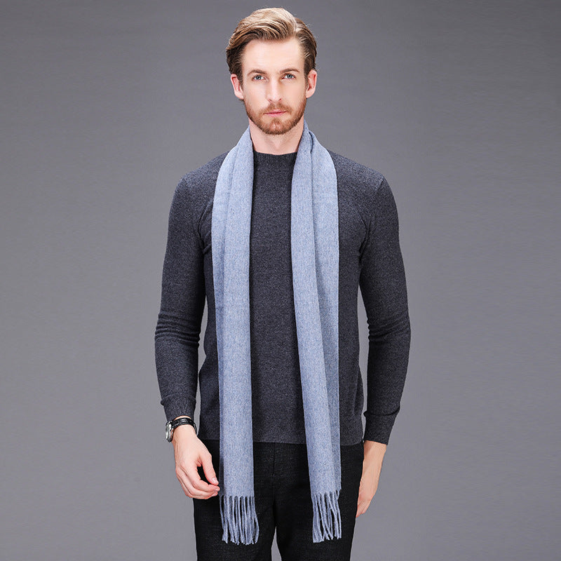 High-end brand 2021 winter cashmere scarf Men and women with pure wool warm retro thickened long collar