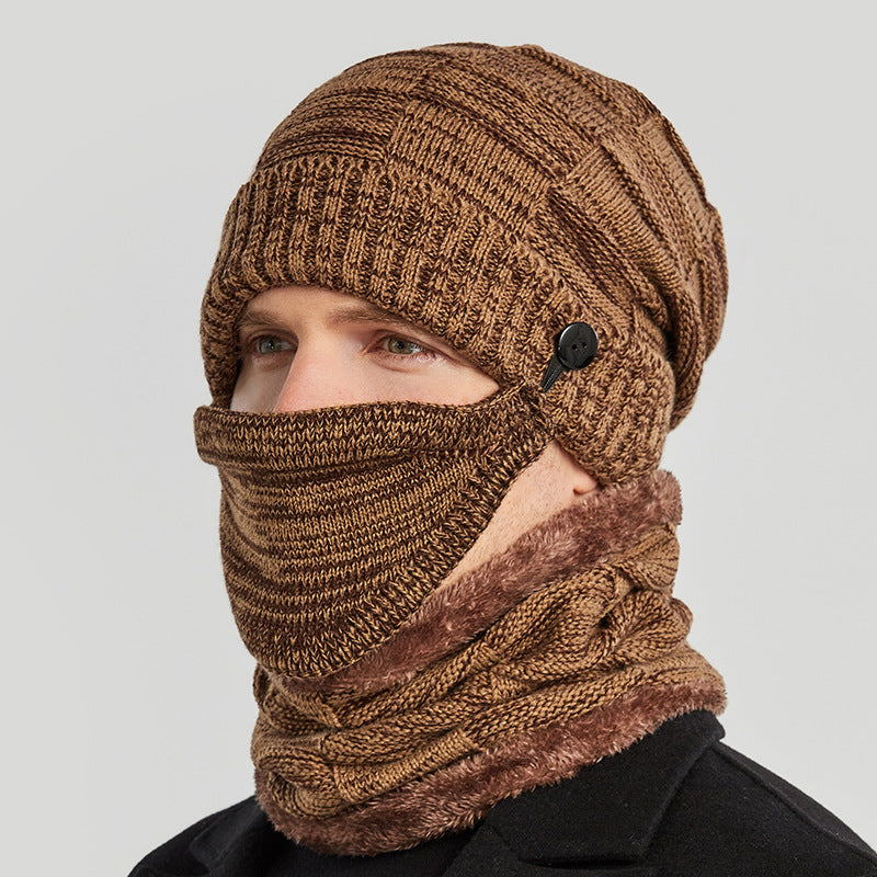 Three-piece hat, scarf, mask