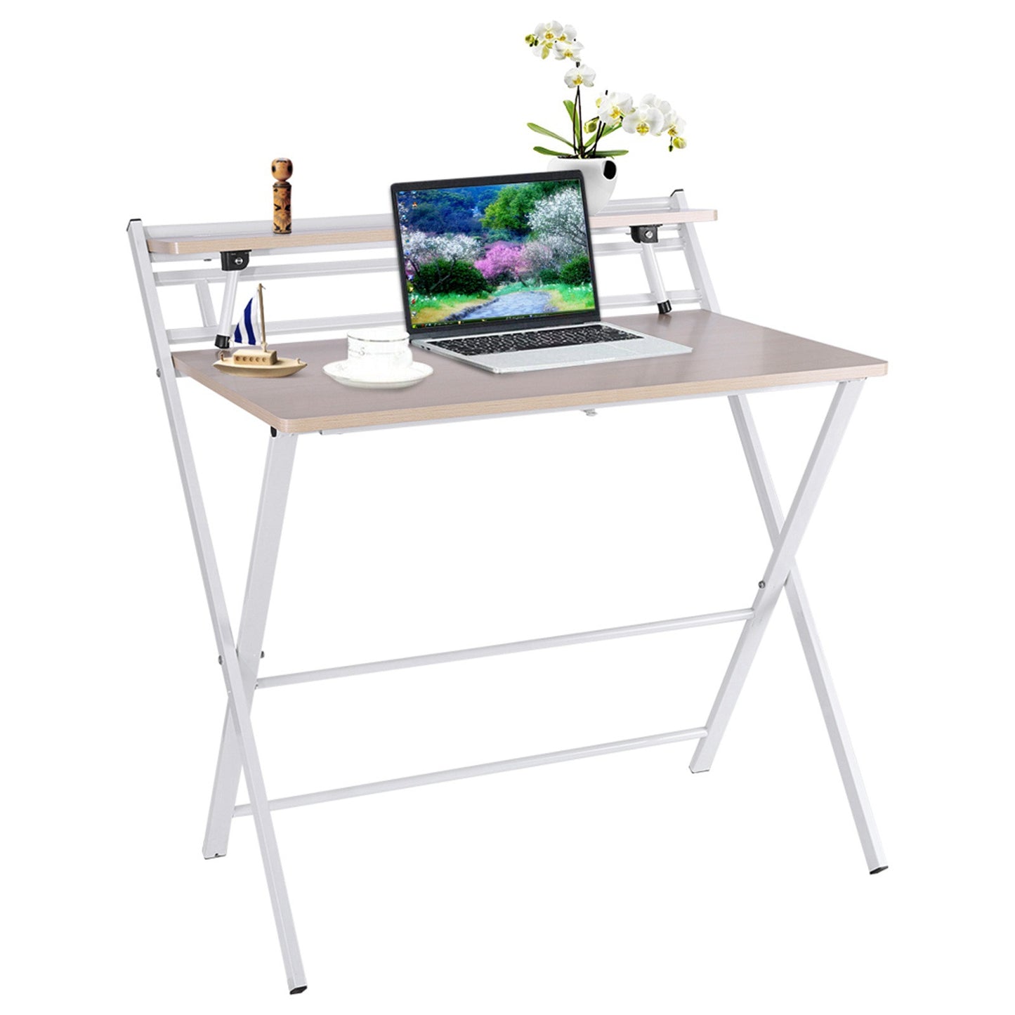 Folding Study Desk For Small Space Home Office Desk  Laptop Writing Table