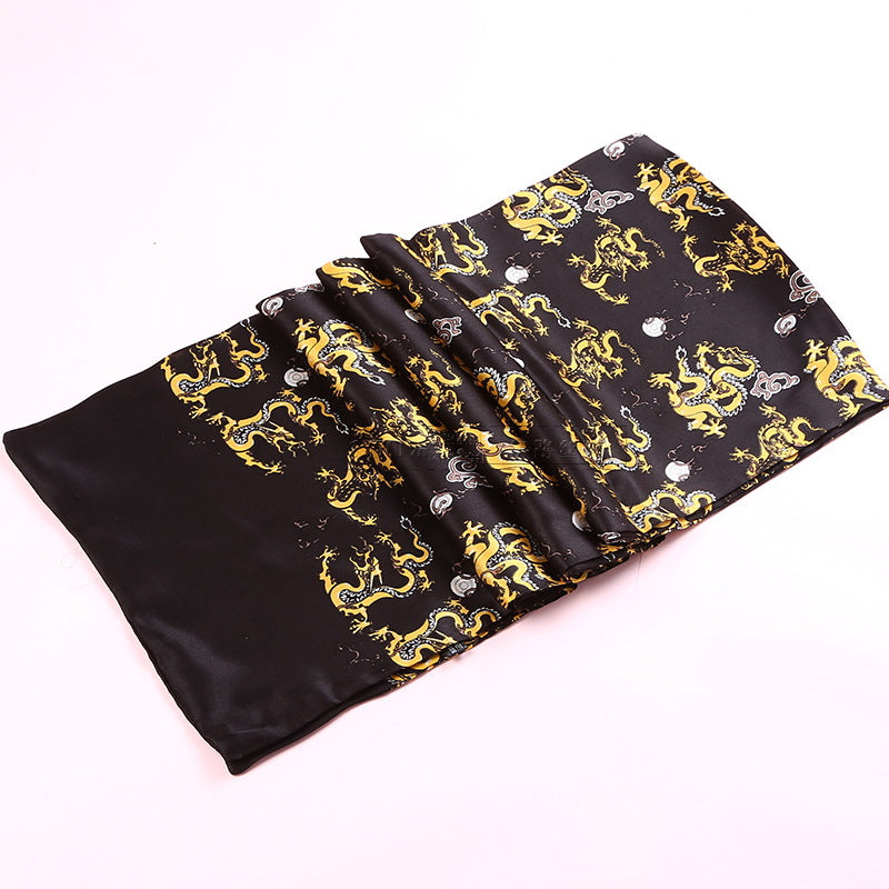 Double silk crepe satin scarf for men