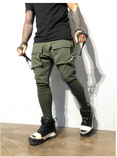 Fitness Slim Pocket Stitching Track Pants