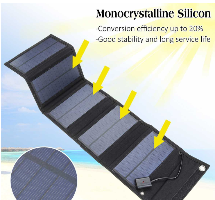 New Single Crystal 25w5v Solar Panel Folding Package Outdoor Flexible Foldable Mobile Phone Solar Charging Panel