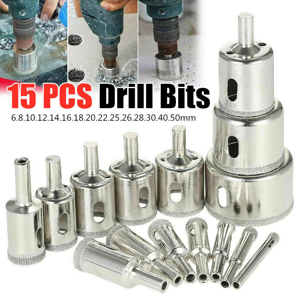 CMCP 3-60mm Diamond Coated Drill Bit Set Hole Saw Tile