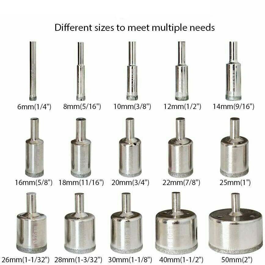 CMCP 3-60mm Diamond Coated Drill Bit Set Hole Saw Tile