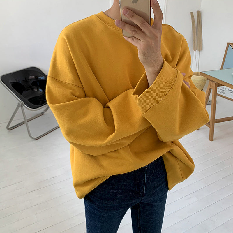 Mrcyc Autumn And Winter Loose Fitting Pullover Round Neck Sweater Men\'s And Women\'s Long Sleeve Korean Cotton Bottomed Shirt