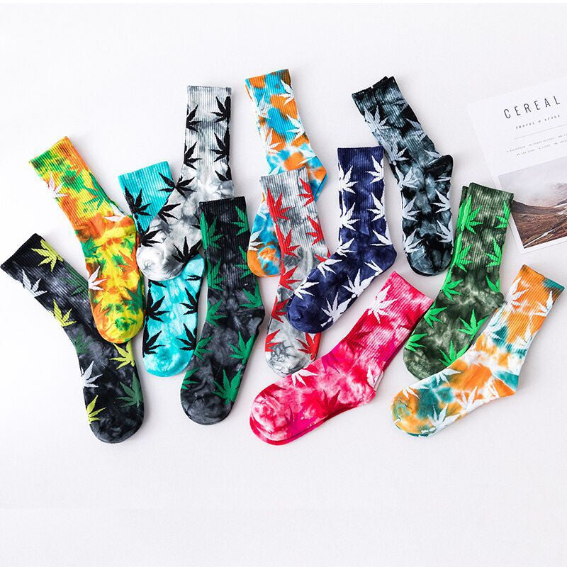 Hip-hop Trendy Socks New Personality Tie-dye Socks Long Tube Socks