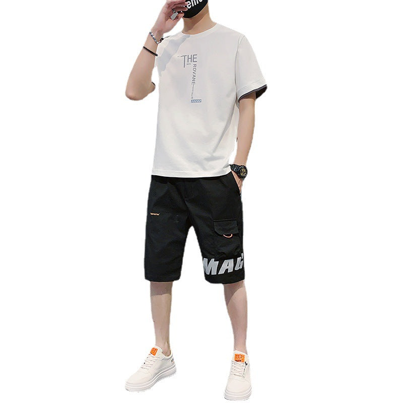 Summer New Men\'s Hip-hop, Korean Style Short Sleeve T-shirt, Loose And Casual, With Sportswear