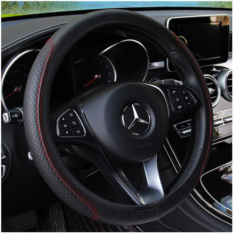 Fiber leather double round steering wheel cover