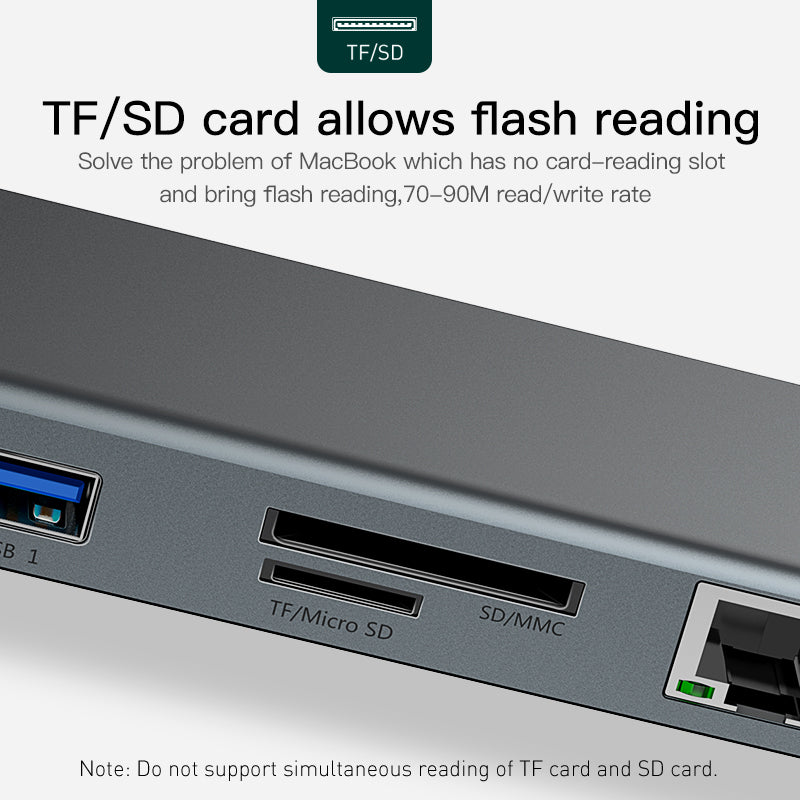 Hub Docking Station And  Cooling Bracket To Ten-port HDMI And VGA Network Port Conversion Hub