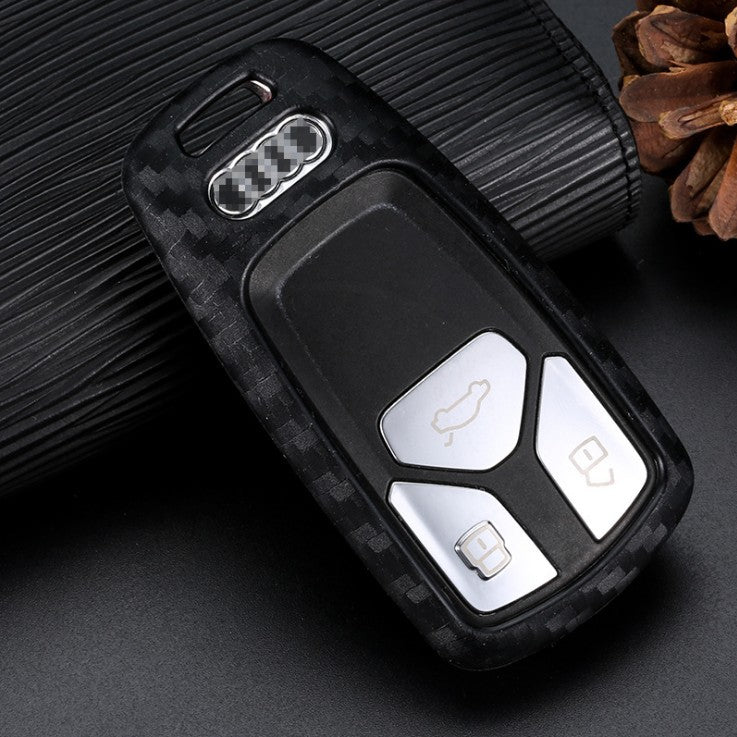 Carbon fiber silicone key case for car