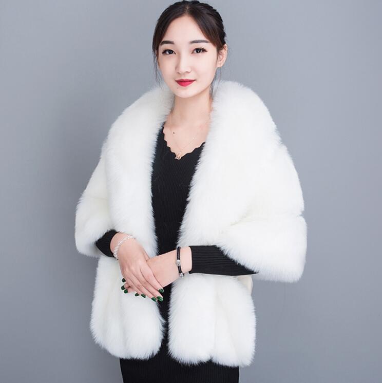 Women's Fashion Faux Fur Three-piece Shawl