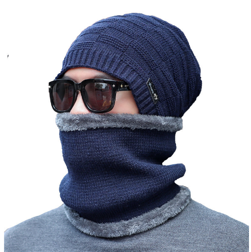 Wool Knitted Hat And Scarf Suit Men