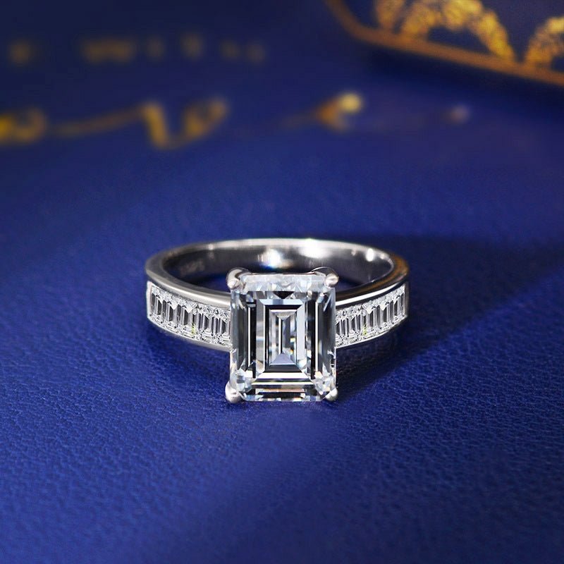 Rectangular engagement ring