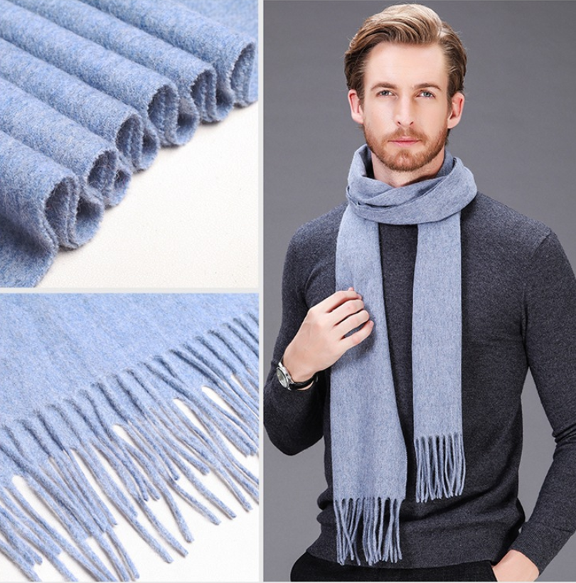 High-end brand 2021 winter cashmere scarf Men and women with pure wool warm retro thickened long collar