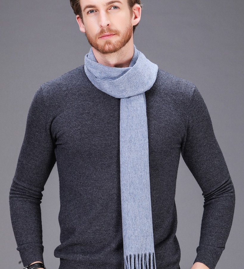 High-end brand 2021 winter cashmere scarf Men and women with pure wool warm retro thickened long collar