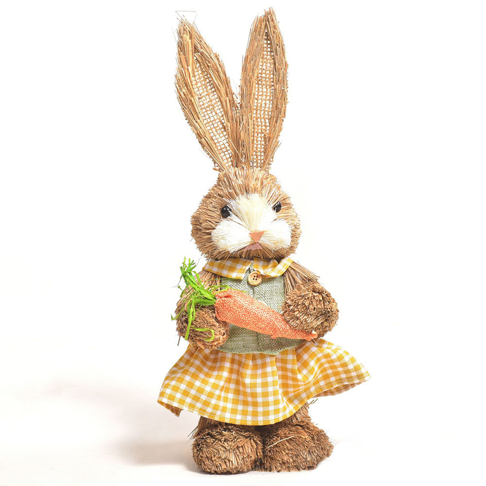 Simulation Papyrus Easter Rabbit Decoration Home Shopping Mall Garden Decoration European Fairy Tale Rabbit Decorations