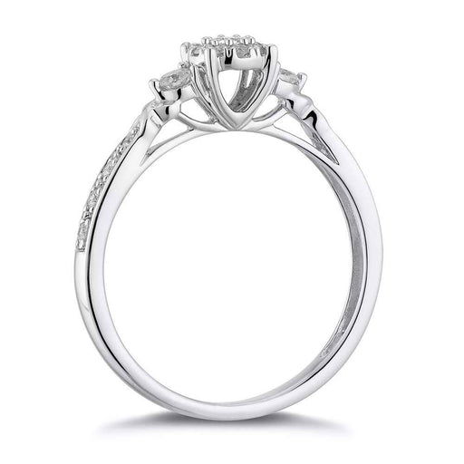 1.0 Carat Round Moissanite Engagement Rings in Sterling Silver