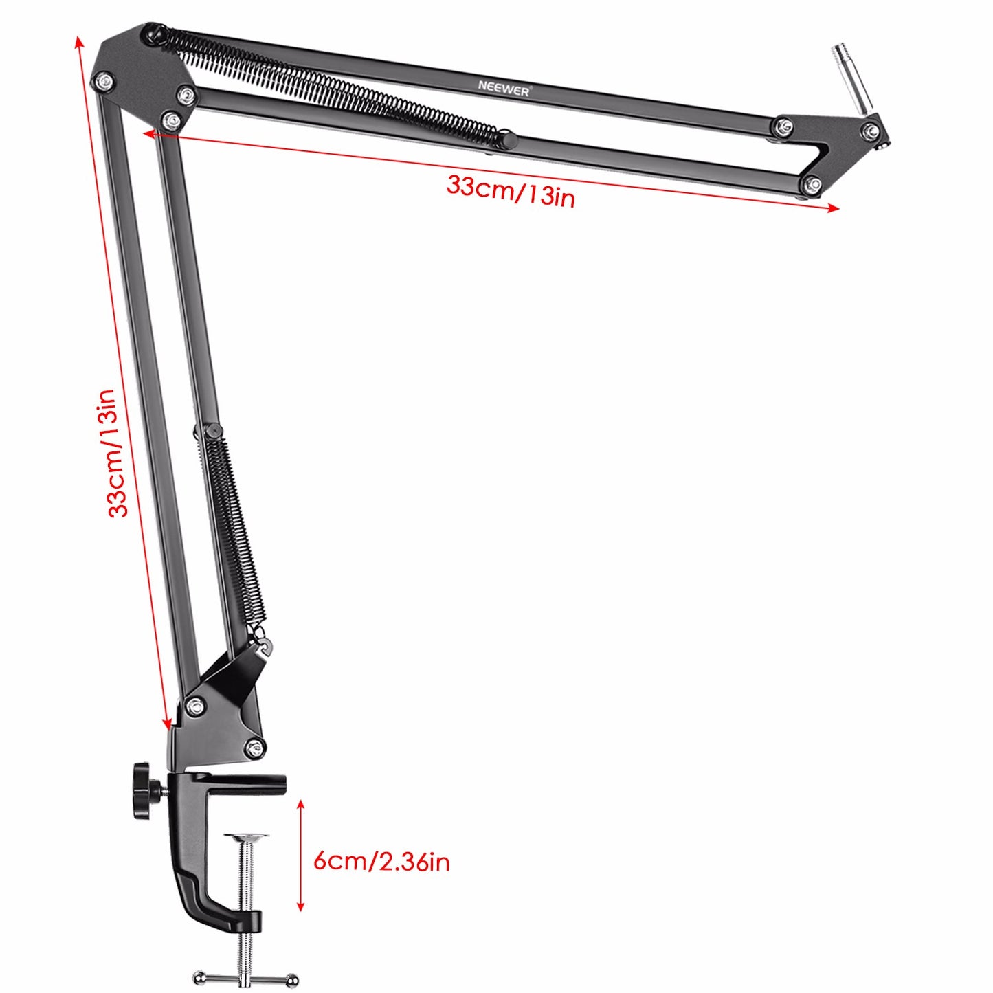 Neewer NW-7000 USB Professional Studio Condenser Microphone and NW-35 Adjustable Suspension Scissor Arm Stand with Shock Mount and Table Mounting Clamp Kit Perfect for Broadcasting and Sound 