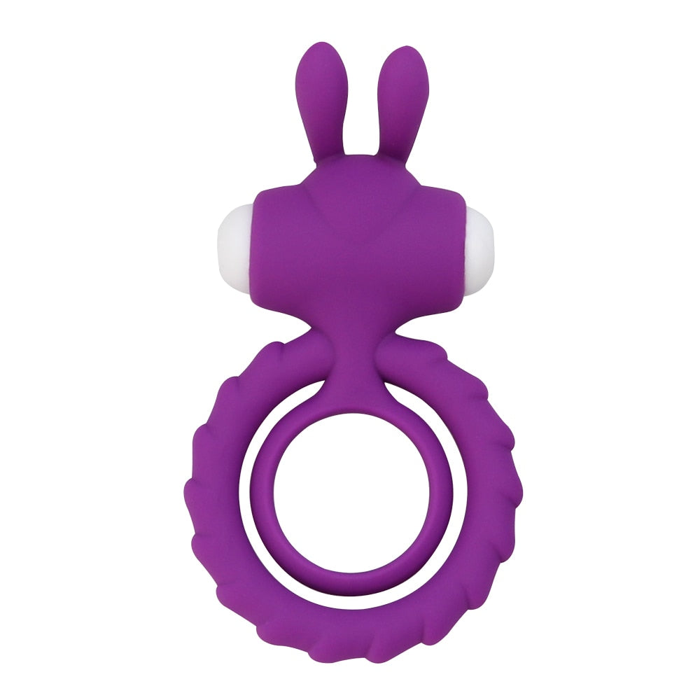 Soft Silicone Dual Vibrating Cock Ring Dick Penis Ring Cockring Adult Sex Toys for Men for Couples Enhancing Harder Erection