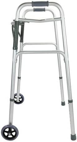 Drive Medical 10210-1 Deluxe 2-Button Folding Walker with Wheels