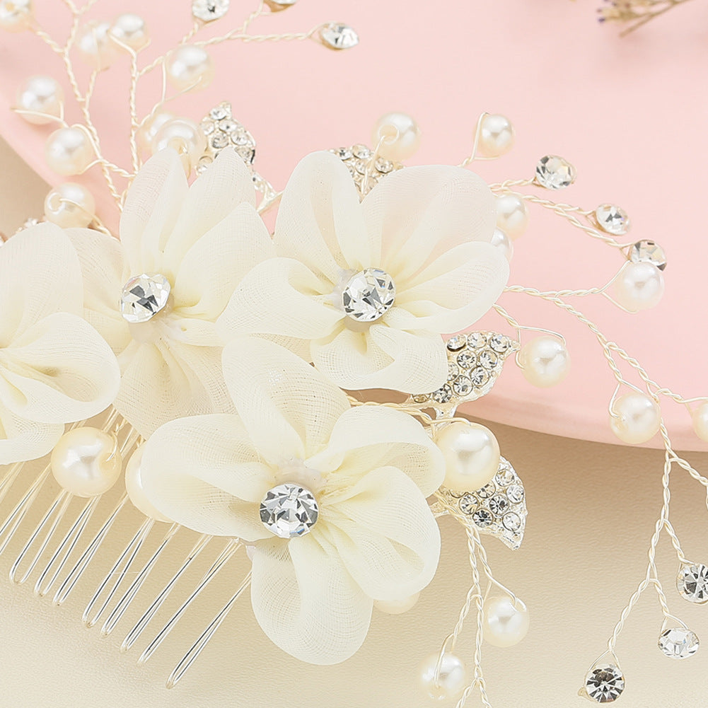 Bridal Wedding Tiara Pearl Rhinestone Hair Comb