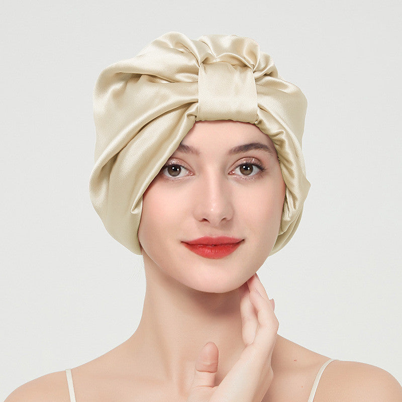 100Mulberry Silk Nightcap Ladies Skin-friendly Double Layer