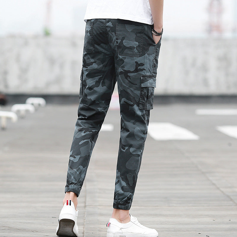 Camouflage tooling multi-pocket pants feet feet pants pants nine pants