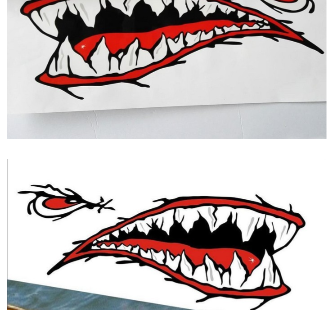 Shark Teeth Mouth Kayak New Car Sticker