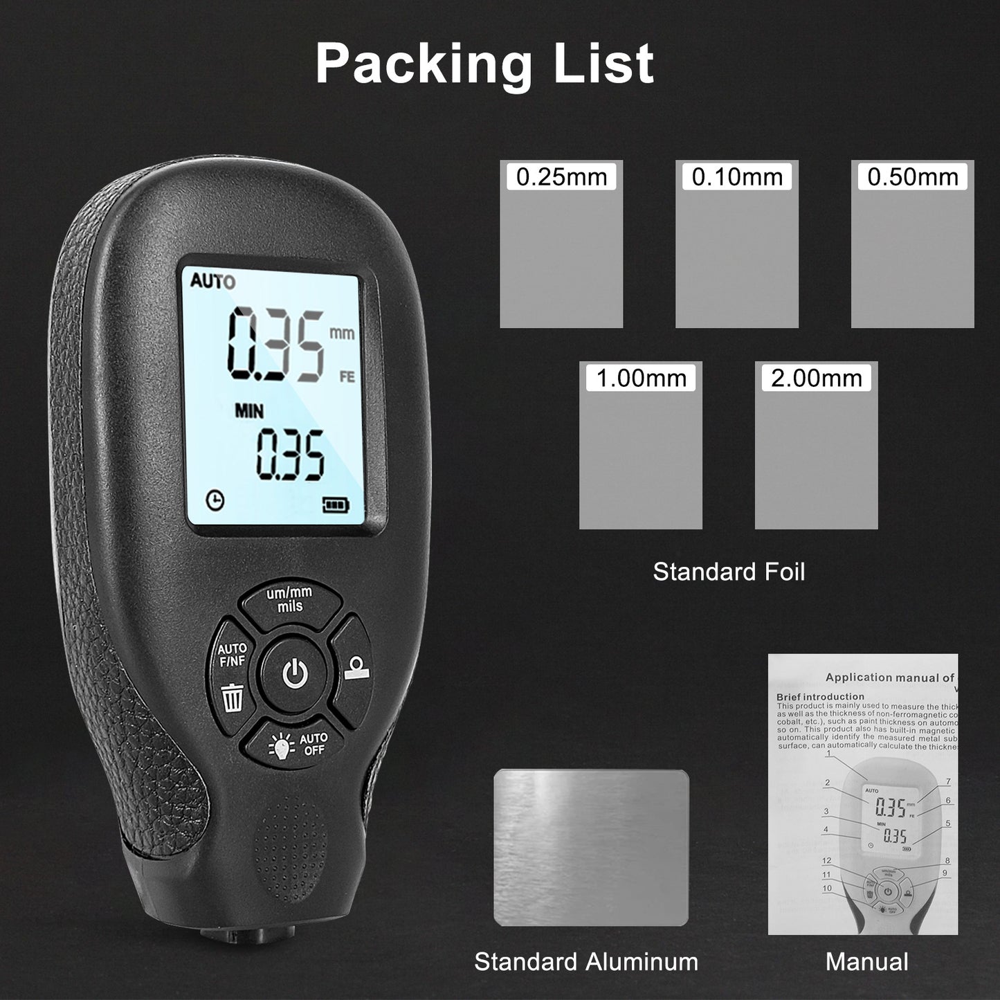 Paint Film Meter Paint Powder Layer Thickness Measurement