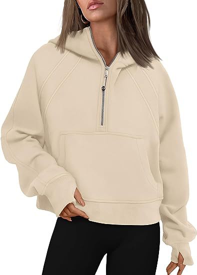 Zipper Hoodies Sweatshirts With Pocket Loose Sport Tops Long Sleeve Pullover Sweaters Winter Fall Outfits Women Clothing