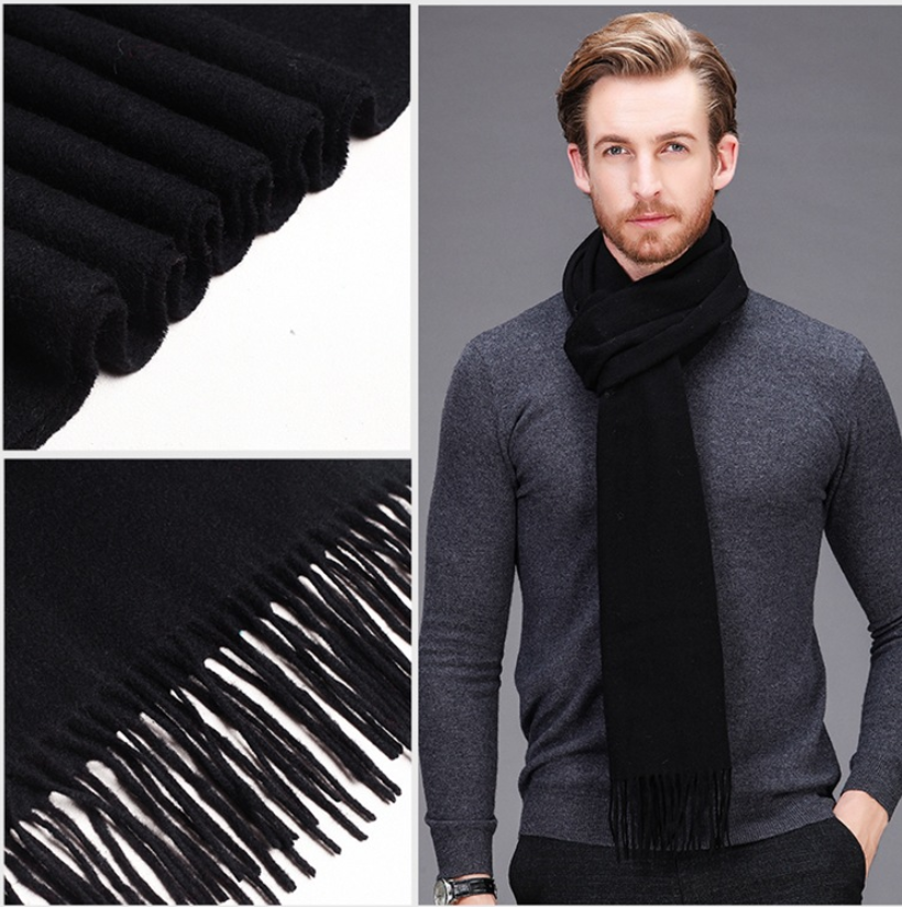 High-end brand 2021 winter cashmere scarf Men and women with pure wool warm retro thickened long collar