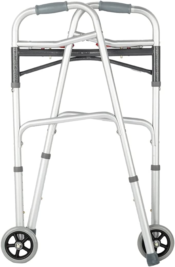 Drive Medical 10210-1 Deluxe 2-Button Folding Walker with Wheels