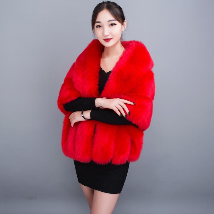 Women's Fashion Faux Fur Three-piece Shawl