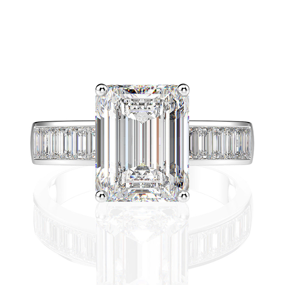 Rectangular engagement ring