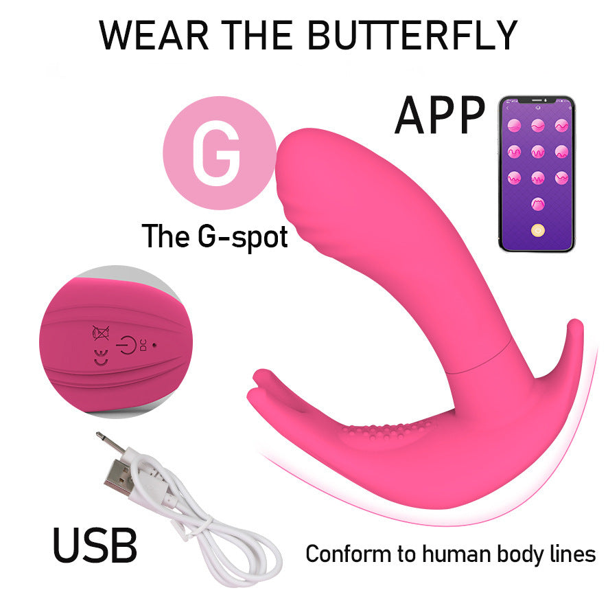 The APP Newly Equipped With Butterfly Sex Appeal Female Vibrating Massage Appliance Adult Couple's Warming Sex Appliance