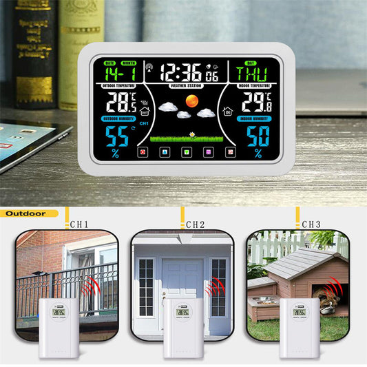 Touch screen weather clock wireless weather forecast clock electronic clock