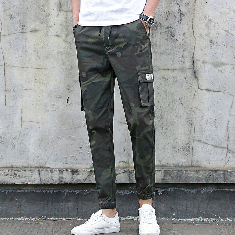 Camouflage tooling multi-pocket pants feet feet pants pants nine pants