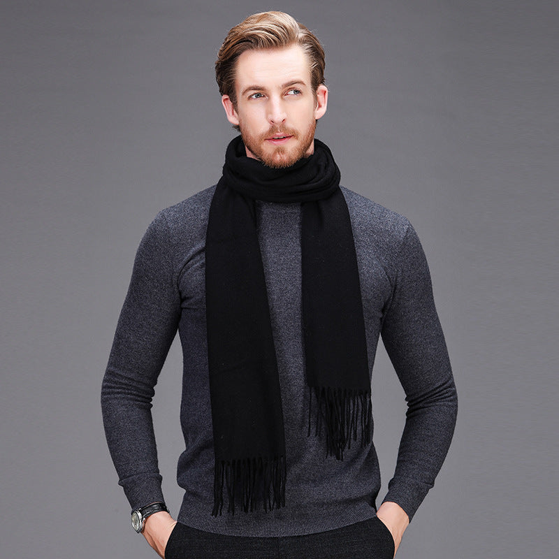 High-end brand 2021 winter cashmere scarf Men and women with pure wool warm retro thickened long collar