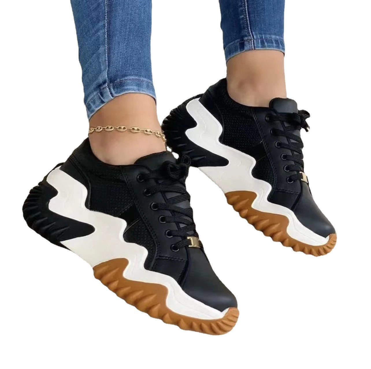 Women Shoes Lace-up Sports Sneakers