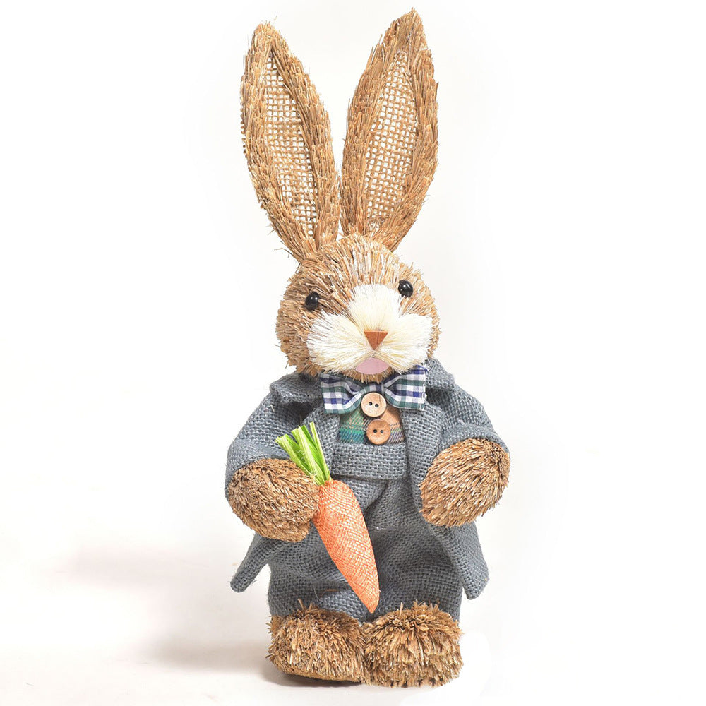 Simulation Papyrus Easter Rabbit Decoration Home Shopping Mall Garden Decoration European Fairy Tale Rabbit Decorations