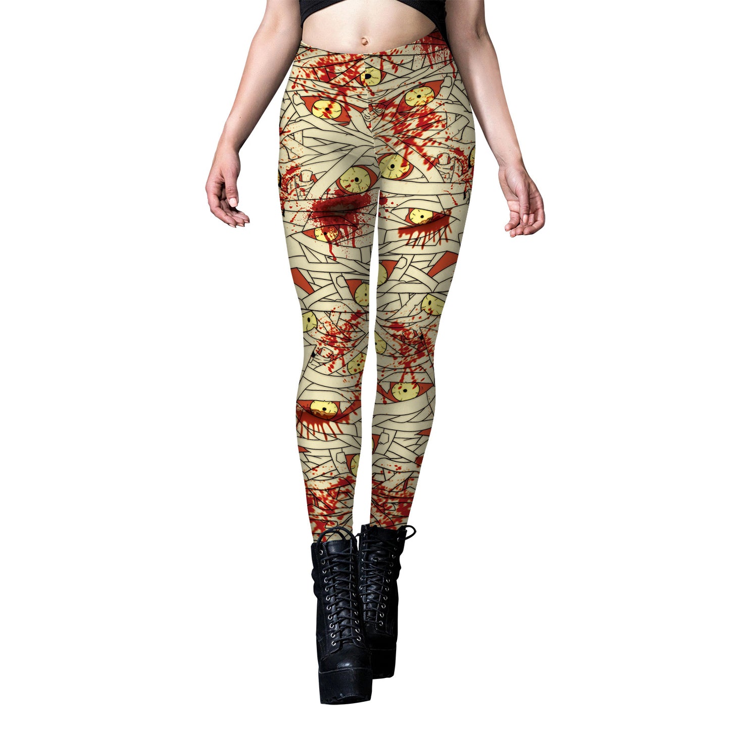 Halloween New Women's Leggings Bandage Printed Yoga Pants