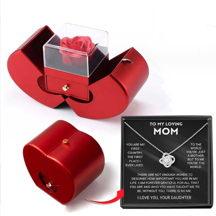 Valentine's Day Gifts With Artificial Flower Rose Flower Jewelry Box